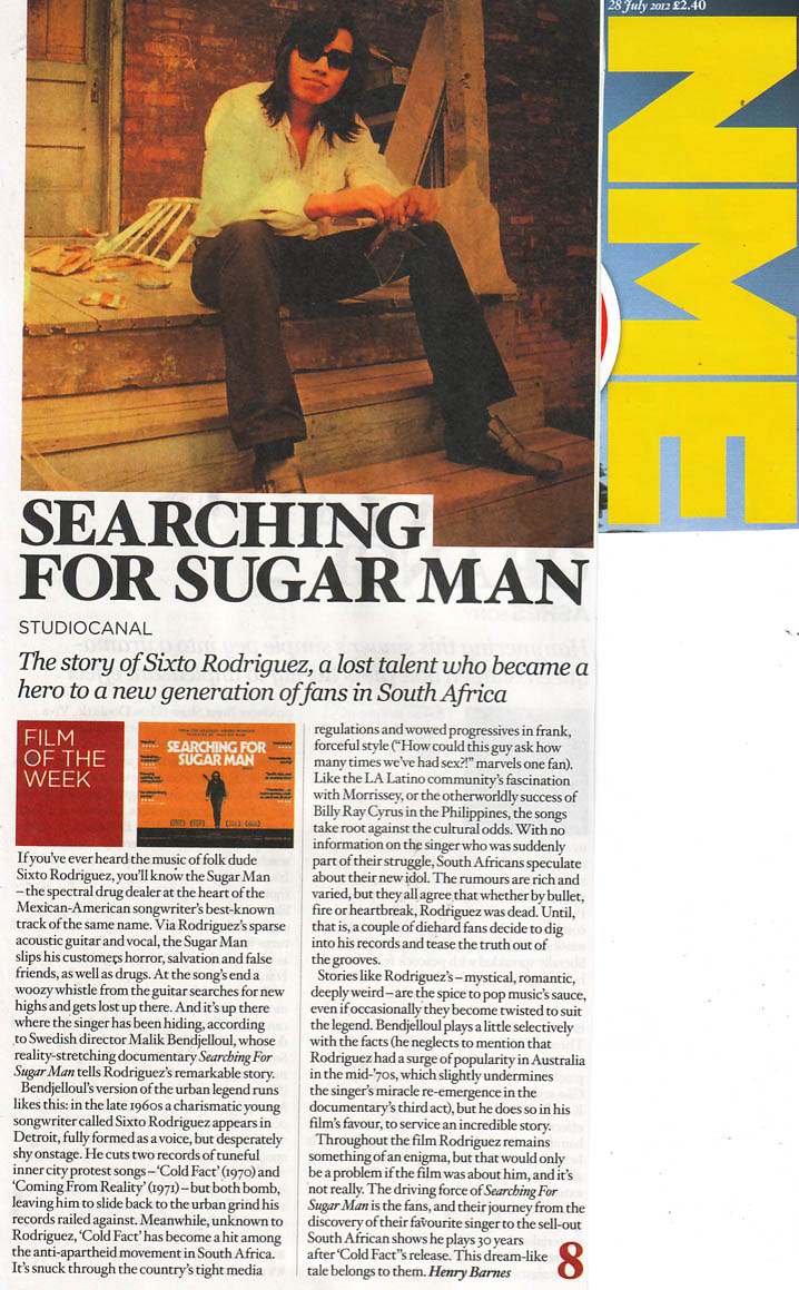 Sixto Rodriguez - NME - Film of the Week - 25 July 2012