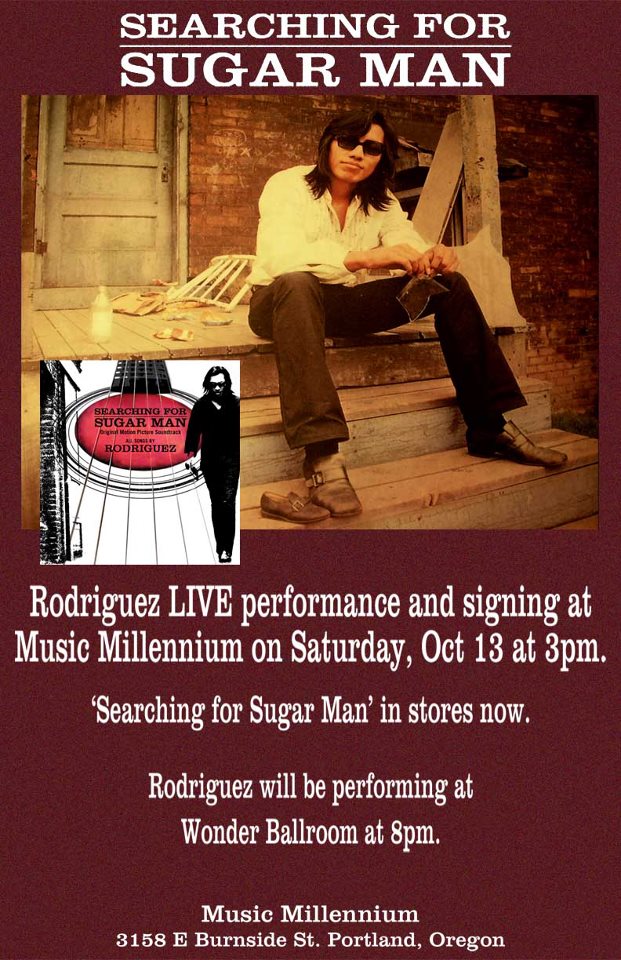 Portland, Oregon! Music Millennium will be hosting an intimate mini-acoustic set and autograph signing with Rodriguez on 10/13 at 3pm. Afterwards, be sure to catch him at the Wonder Ballroom that night for a full-band electric performance!