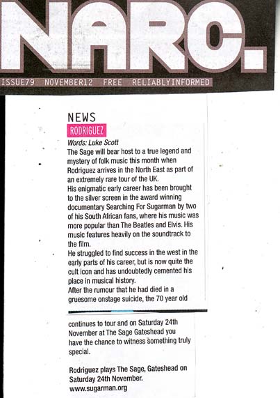 Gig Preview | Narc. November 2012