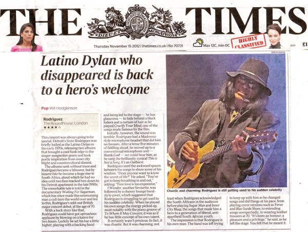 The Times - Live Review - Nov 15th 2012