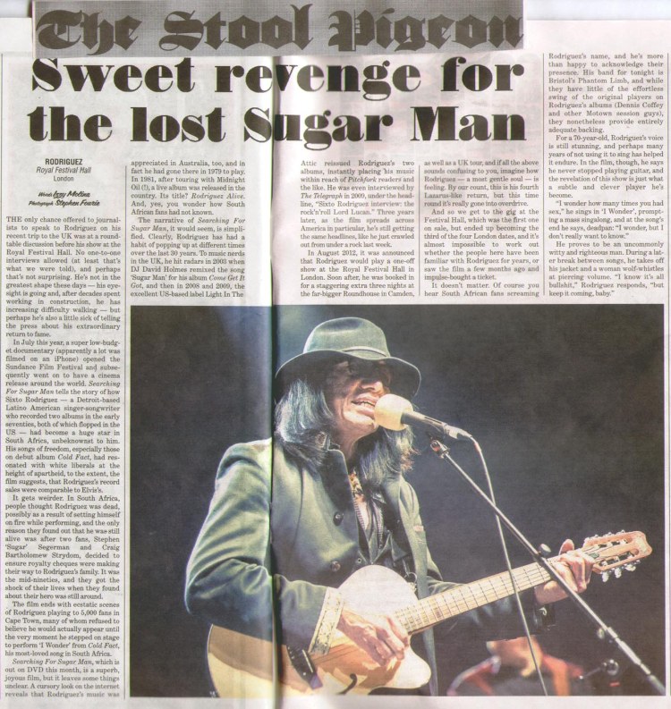 The Stool Pigeon Live Review Jan 2013