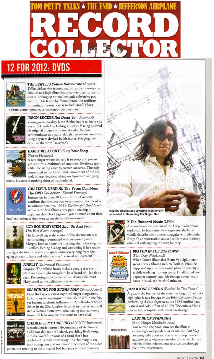 Record Collector - Top 12 For 2012 DVD - January 2013