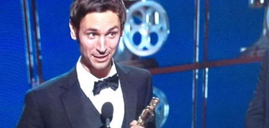 Malik Bendjelloul receiving an Oscar for Searching For Sugar Man